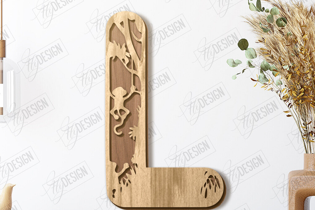 Intra απο ξύλο plywood 3mm-4mm πάχος Ζώα Γράμματα | Αλφάβητο |CNC Δίασταση 15x15 cm INTRAFABR-121126787