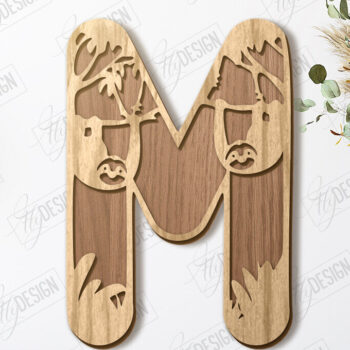 Intra απο ξύλο plywood 3mm-4mm πάχος Ζώα Γράμματα | Αλφάβητο |CNC Δίασταση 15x15 cm INTRAFABR-121126793 - Image 1