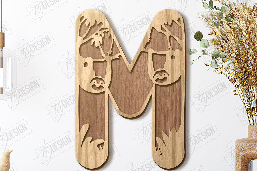 Intra απο ξύλο plywood 3mm-4mm πάχος Ζώα Γράμματα | Αλφάβητο |CNC Δίασταση 15x15 cm INTRAFABR-121126793