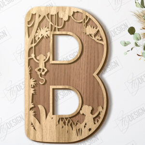 Intra απο ξύλο plywood 3mm-4mm πάχος Ζώα Γράμματα | Αλφάβητο |CNC Δίασταση 15x15 cm INTRAFABR-121126747