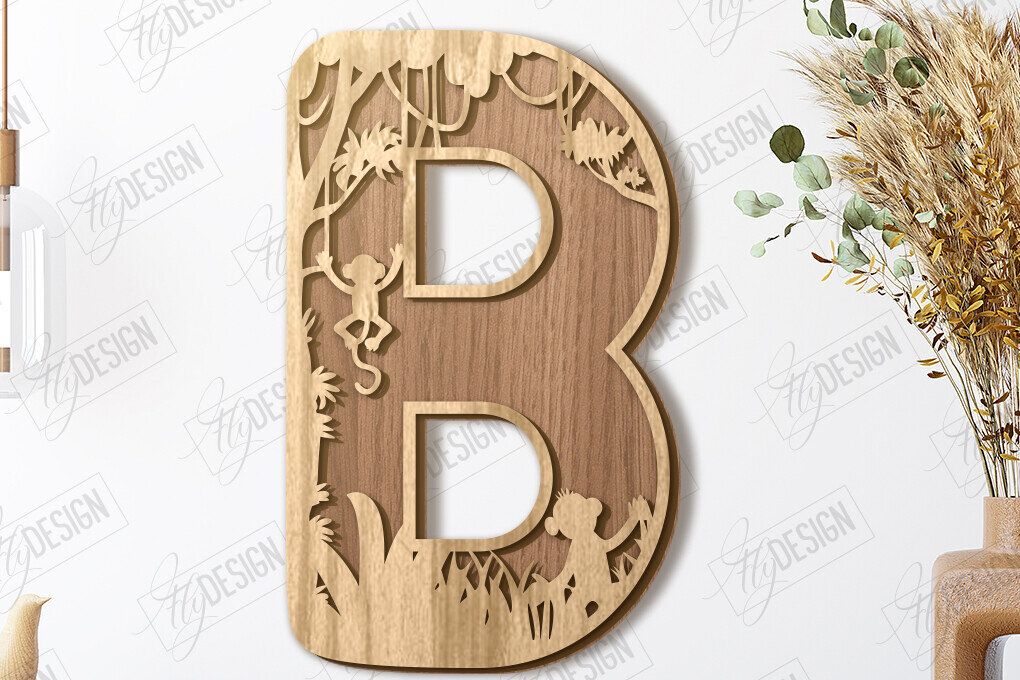 Intra απο ξύλο plywood 3mm-4mm πάχος Ζώα Γράμματα | Αλφάβητο |CNC Δίασταση 15x15 cm INTRAFABR-121126747