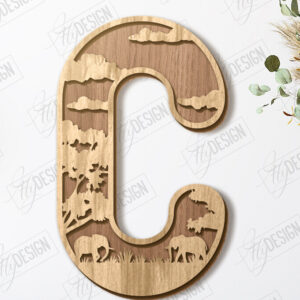 Intra απο ξύλο plywood 3mm-4mm πάχος Ζώα Γράμματα | Αλφάβητο |CNC Δίασταση 15x15 cm INTRAFABR-121126751