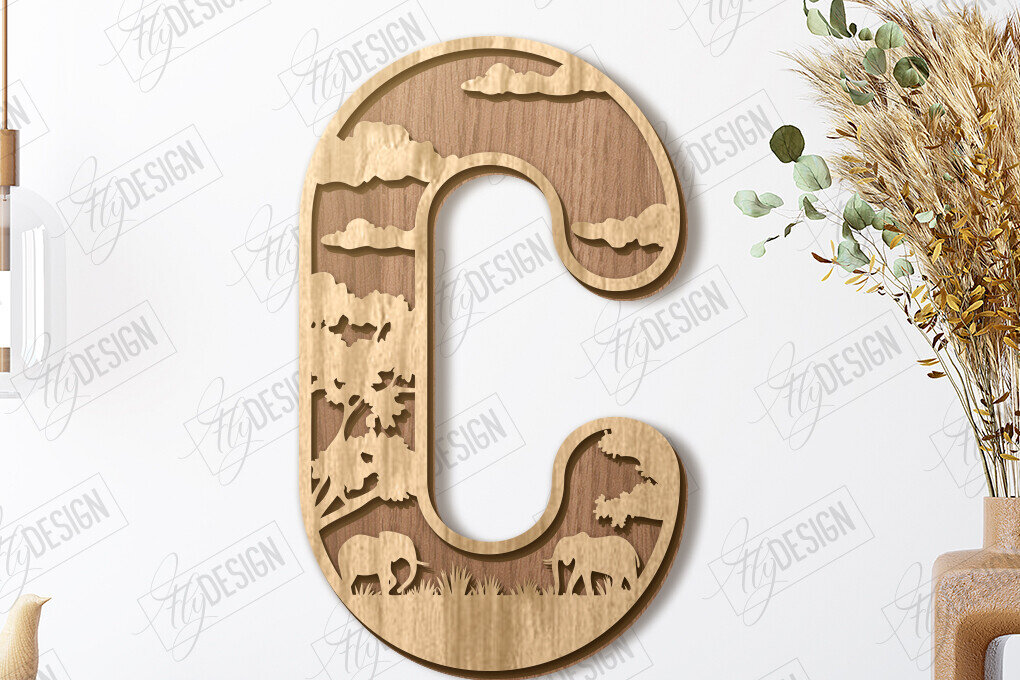 Intra απο ξύλο plywood 3mm-4mm πάχος Ζώα Γράμματα | Αλφάβητο |CNC Δίασταση 15x15 cm INTRAFABR-121126751