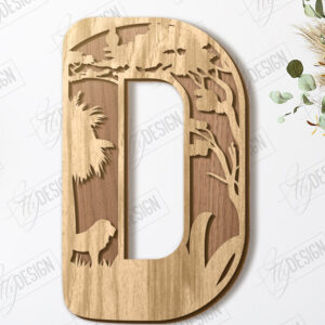 Intra απο ξύλο plywood 3mm-4mm πάχος Ζώα Γράμματα | Αλφάβητο |CNC Δίασταση 15x15 cm INTRAFABR-121126759