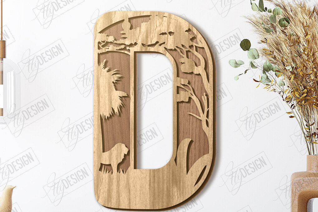 Intra απο ξύλο plywood 3mm-4mm πάχος Ζώα Γράμματα | Αλφάβητο |CNC Δίασταση 15x15 cm INTRAFABR-121126759