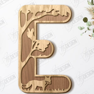 Intra απο ξύλο plywood 3mm-4mm πάχος Ζώα Γράμματα | Αλφάβητο |CNC Δίασταση 15x15 cm INTRAFABR-121126760