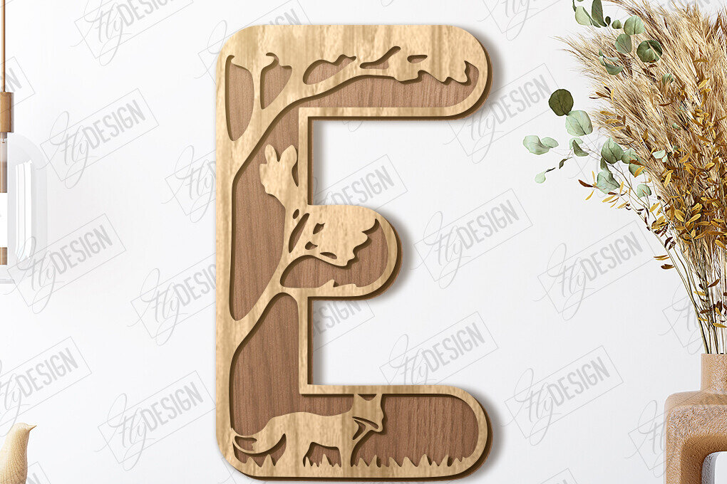 Intra απο ξύλο plywood 3mm-4mm πάχος Ζώα Γράμματα | Αλφάβητο |CNC Δίασταση 15x15 cm INTRAFABR-121126760