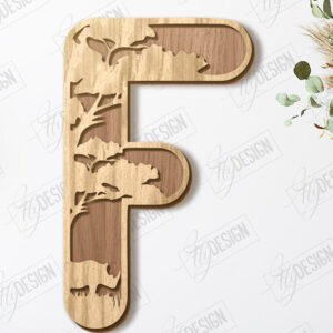 Intra απο ξύλο plywood 3mm-4mm πάχος Ζώα Γράμματα | Αλφάβητο |CNC Δίασταση 15x15 cm INTRAFABR-121126764