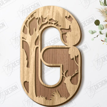 Intra απο ξύλο plywood 3mm-4mm πάχος Ζώα Γράμματα | Αλφάβητο |CNC Δίασταση 15x15 cm INTRAFABR-121126768 - Image 1