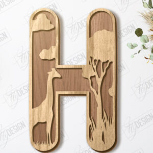 Intra απο ξύλο plywood 3mm-4mm πάχος Ζώα Γράμματα | Αλφάβητο |CNC Δίασταση 15x15 cm INTRAFABR-121126773