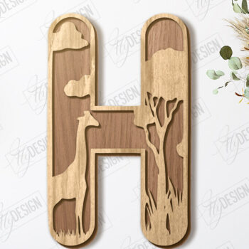 Intra απο ξύλο plywood 3mm-4mm πάχος Ζώα Γράμματα | Αλφάβητο |CNC Δίασταση 15x15 cm INTRAFABR-121126773 - Image 1