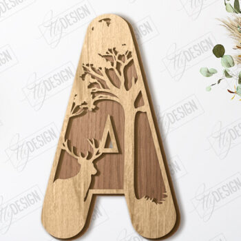 Intra απο ξύλο plywood 3mm-4mm πάχος Ζώα Γράμματα | Αλφάβητο |CNC Δίασταση 15x15 cm INTRAFABR-121126745 - Image 1