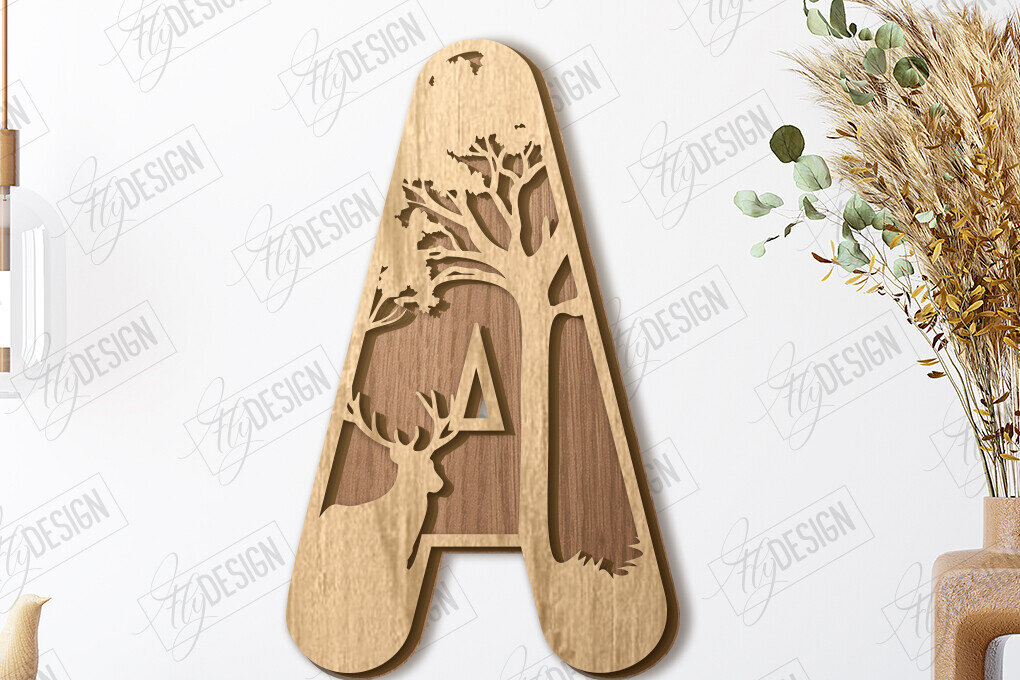 Intra απο ξύλο plywood 3mm-4mm πάχος Ζώα Γράμματα | Αλφάβητο |CNC Δίασταση 15x15 cm INTRAFABR-121126745