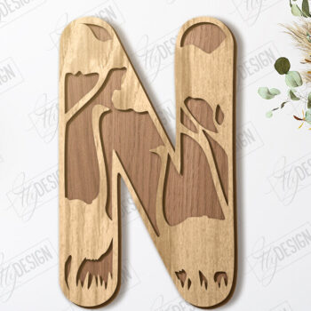 Intra απο ξύλο plywood 3mm-4mm πάχος Γράμματα ζώων | Αλφάβητο Δίασταση 15x15 cm INTRAFABR-121356493 - Image 1