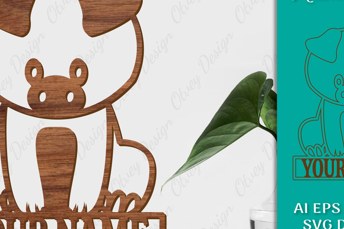 Intra απο ξύλο plywood 3mm-4mm πάχος Πρότυπο κοπής με λέιζερ σημάδι ονόματος ζώων Δίασταση 30x20 cm INTRAFABR-98078672