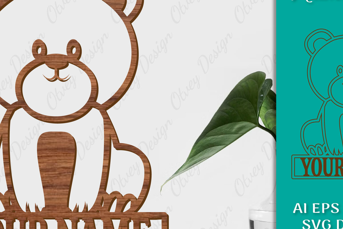 Intra απο ξύλο plywood 3mm-4mm πάχος Πρότυπο κοπής με λέιζερ σημάδι ονόματος ζώων Δίασταση 30x20 cm INTRAFABR-98078800