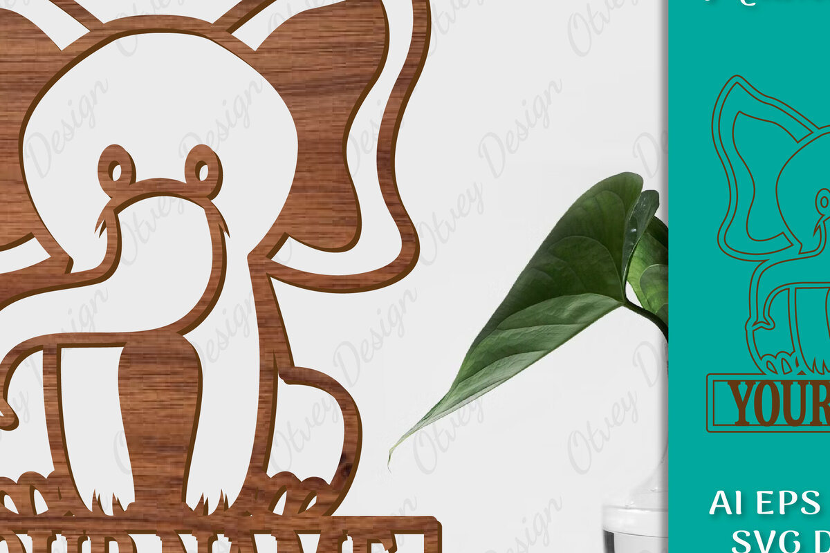 Intra απο ξύλο plywood 3mm-4mm πάχος Πρότυπο κοπής με λέιζερ σημάδι ονόματος ζώων Δίασταση 30x20 cm INTRAFABR-98077795