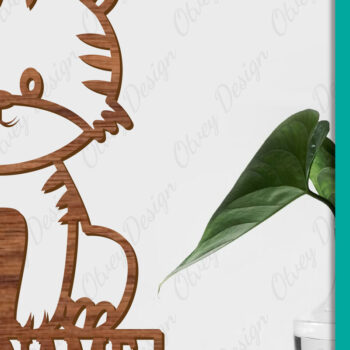 Intra απο ξύλο plywood 3mm-4mm πάχος Πρότυπο κοπής με λέιζερ σημάδι ονόματος ζώων Δίασταση 30x20 cm INTRAFABR-98078053 - Image 1