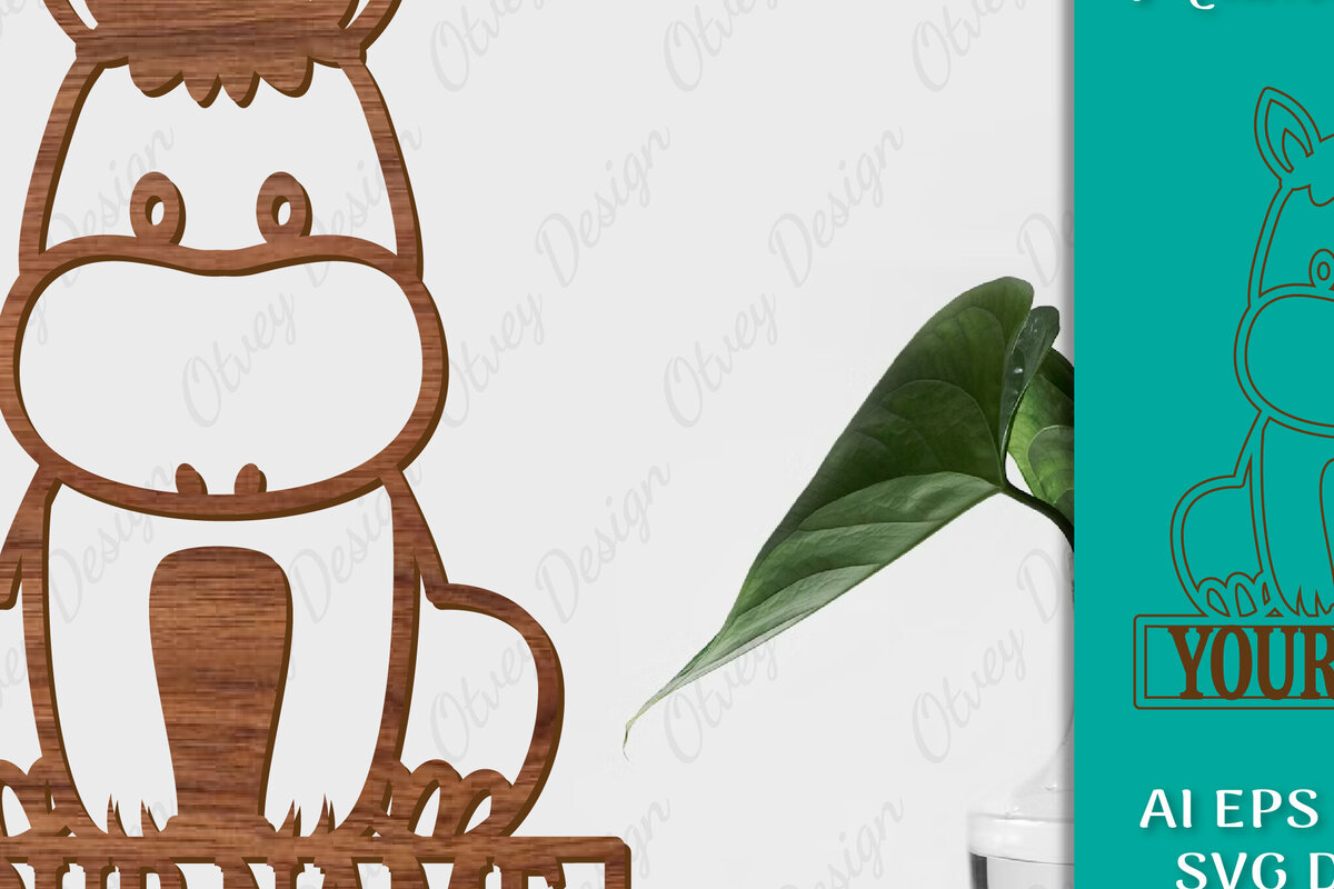 Intra απο ξύλο plywood 3mm-4mm πάχος Πρότυπο κοπής με λέιζερ σημάδι ονόματος ζώων Δίασταση 30x20 cm INTRAFABR-98078214