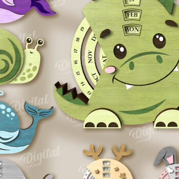 Intra απο ξύλο plywood 3mm-4mm πάχος Animals Perpetual Calendar  Δίασταση 30x20 cm INTRAFABR-123026918 - Image 1