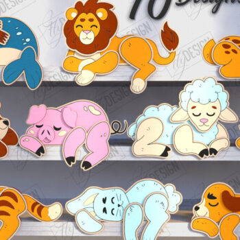 Intra απο ξύλο plywood 3mm-4mm πάχος κοπής με λέιζερ Animals Shelf Sitters Δίασταση 15x15 cm INTRAFABR-123601266 - Image 1