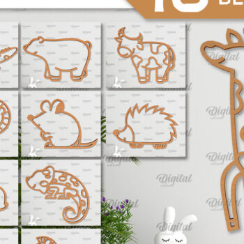 Intra απο ξύλο plywood 3mm-4mm πάχος Διακόσμηση τοίχου Animals Δέσμη κοπής με λέιζερ Δίασταση 30x20 cm INTRAFABR-102465600 - Image 1