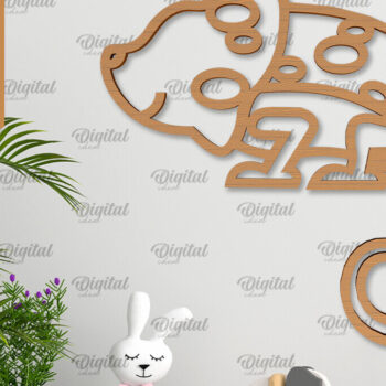 Intra απο ξύλο plywood 3mm-4mm πάχος Διακόσμηση τοίχου Animals Δέσμη κοπής με λέιζερ Δίασταση 30x20 cm INTRAFABR-102465600 - Image 5