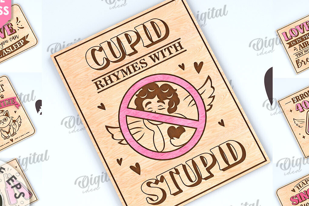 Intra απο ξύλο plywood 3mm-4mm πάχος κοπής με λέιζερ για κάρτες Anti Valentine's Cards Δίασταση 15x15 cm INTRAFABR-112096806