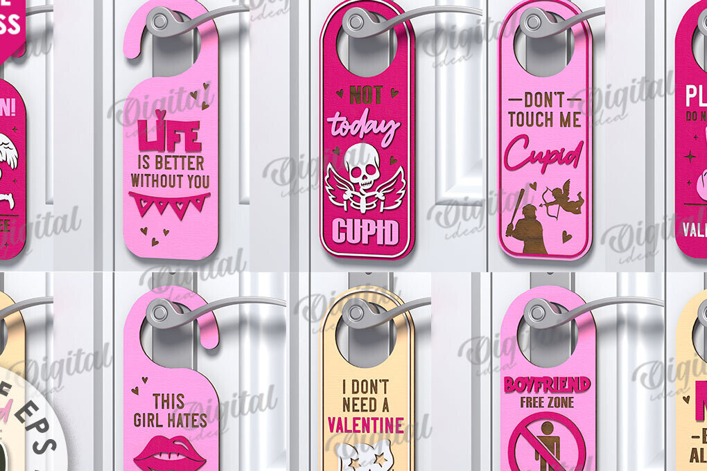 Intra απο ξύλο plywood 3mm-4mm πάχος Anti Valentines Door Hangers Δίασταση 15x15 cm INTRAFABR-112233333