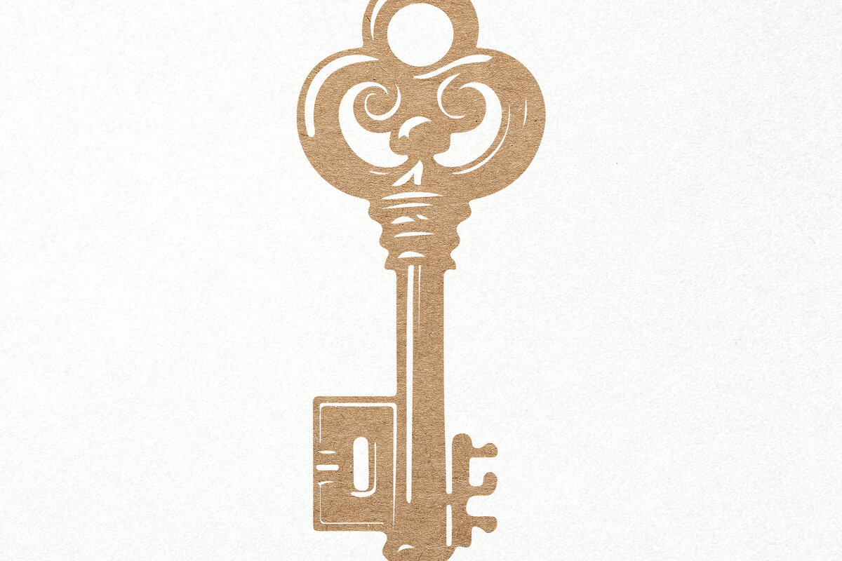 Intra απο ξύλο plywood 3mm-4mm πάχος Αντικέ Παλιό Vintage Key Δίασταση 7x7 cm INTRAFABR-96245953