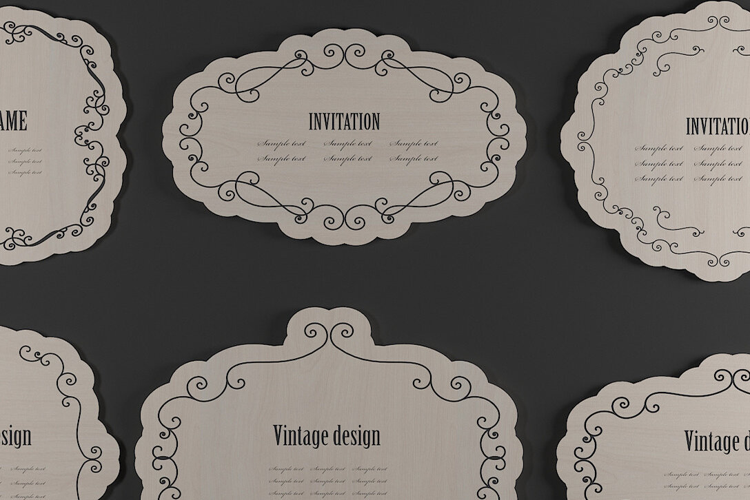 Intra απο ξύλο plywood 3mm-4mm πάχος Αντίκες διακοσμητικά πλαίσια Logo Badgets 270 Δίασταση 30x20 cm INTRAFABR-50062674