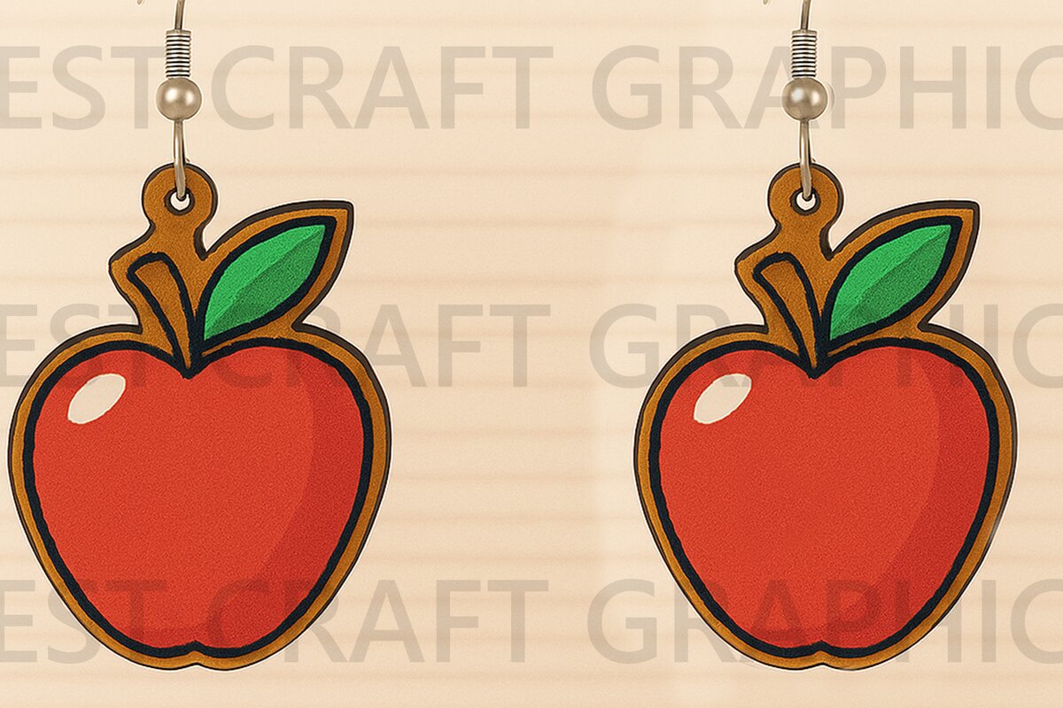 Intra απο ξύλο plywood 3mm-4mm πάχος Σκουλαρίκια Apple Cut Δίασταση 3x3 cm INTRAFABR-123671169