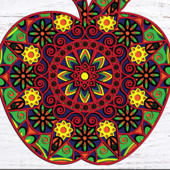 Intra απο ξύλο plywood 3mm-4mm πάχος Apple Mandala 3D Layered Δίασταση 30x30 cm INTRAFABR-24825227 - Image 1