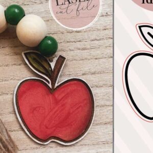 Intra απο ξύλο plywood 3mm-4mm πάχος κοπής ετικέτας με ξύλινες χάντρες της Apple Δίασταση 4x4 cm INTRAFABR-74341731