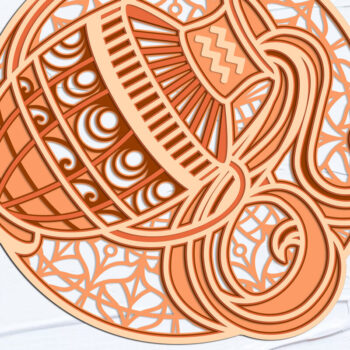 Intra απο ξύλο plywood 3mm-4mm πάχος Διακοσμητικός πίνακας τοίχου Aquarius Zodiac Δίασταση 40x40 cm INTRAFABR-99852657 - Image 1