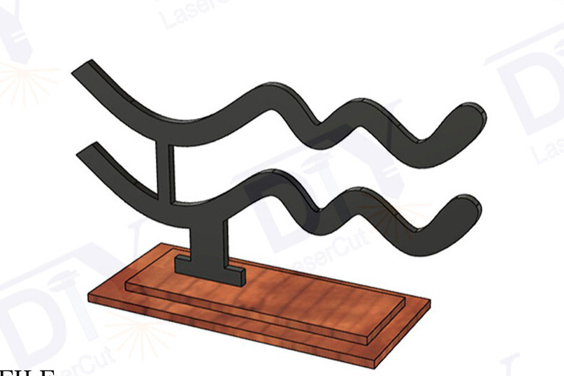 Intra απο ξύλο plywood 3mm-4mm πάχος Ζώδια Υδροχόος με Stand Δίασταση 3x3 cm INTRAFABR-111560054