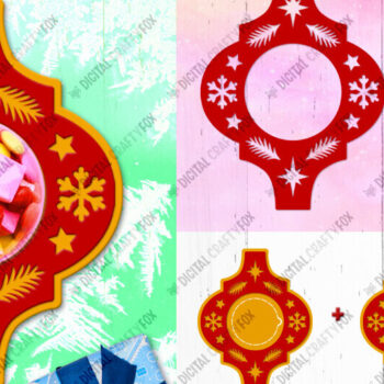 Intra απο ξύλο plywood 3mm-4mm πάχος Arabesque Candy Dome, τρισδιάστατο χριστουγεννιάτικο παιχνίδι Δίασταση 16x16 cm INTRAFABR-80253693 - Image 1