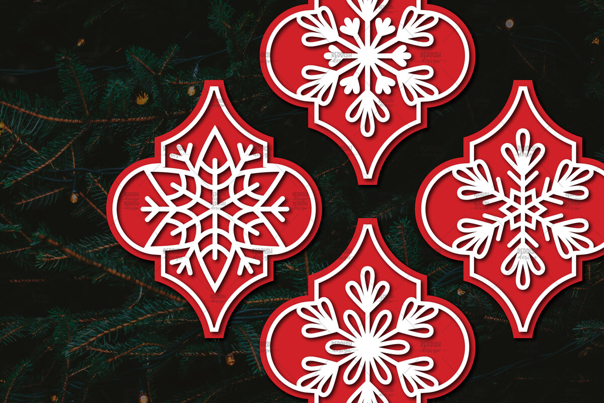 Intra απο ξύλο plywood 3mm-4mm πάχος Arabesque Χριστουγεννιάτικο Στολίδι 4.3x3.6 Δίασταση 3x3 cm INTRAFABR-107098625