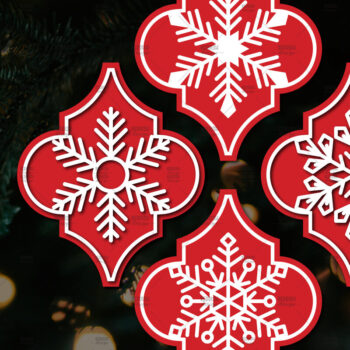 Intra απο ξύλο plywood 3mm-4mm πάχος Arabesque Χριστουγεννιάτικο Στολίδι 4.3x3.6 Δίασταση 3x3 cm INTRAFABR-107098672 - Image 1