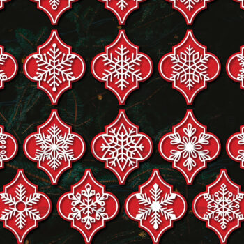 Intra απο ξύλο plywood 3mm-4mm πάχος Arabesque Χριστουγεννιάτικο Στολίδι 4.3x3.6 Δίασταση 3x3 cm INTRAFABR-107099019 - Image 1