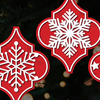 Intra απο ξύλο plywood 3mm-4mm πάχος Arabesque Χριστουγεννιάτικο Στολίδι 4.3x3.6 Δίασταση 3x3 cm INTRAFABR-106944403 - Image 1