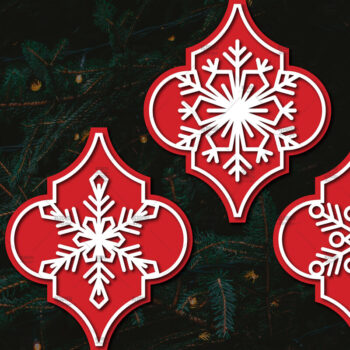 Intra απο ξύλο plywood 3mm-4mm πάχος Arabesque Χριστουγεννιάτικο Στολίδι 4.3x3.6 Δίασταση 3x3 cm INTRAFABR-107098257 - Image 1