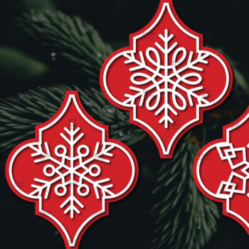 Intra απο ξύλο plywood 3mm-4mm πάχος Arabesque Χριστουγεννιάτικο Στολίδι 4.3x3.6 Δίασταση 3x3 cm INTRAFABR-107098323 - Image 1