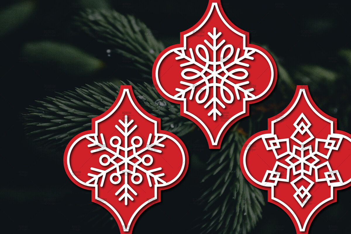 Intra απο ξύλο plywood 3mm-4mm πάχος Arabesque Χριστουγεννιάτικο Στολίδι 4.3x3.6 Δίασταση 3x3 cm INTRAFABR-107098323