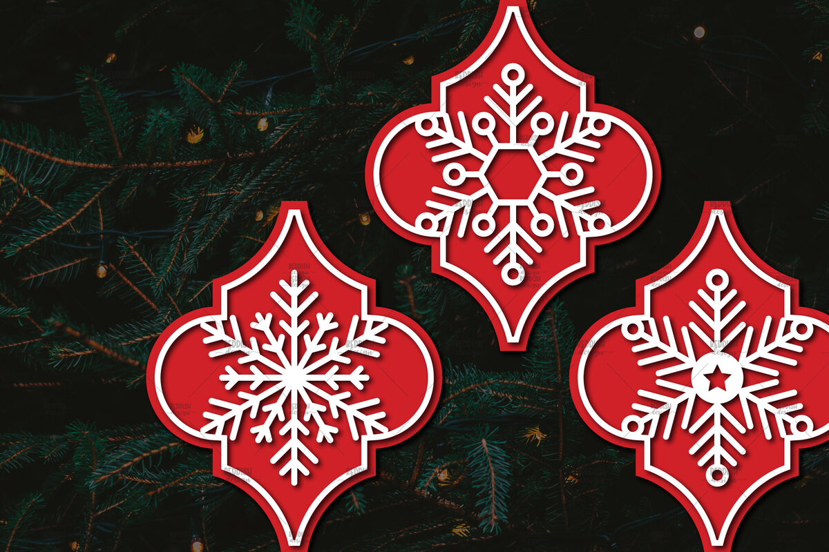 Intra απο ξύλο plywood 3mm-4mm πάχος Arabesque Χριστουγεννιάτικο Στολίδι 4.3x3.6 Δίασταση 3x3 cm INTRAFABR-107098450