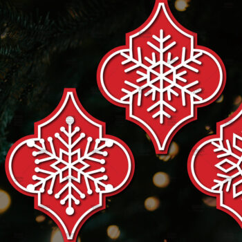 Intra απο ξύλο plywood 3mm-4mm πάχος Arabesque Χριστουγεννιάτικο Στολίδι 4.3x3.6 Δίασταση 3x3 cm INTRAFABR-107098489 - Image 1