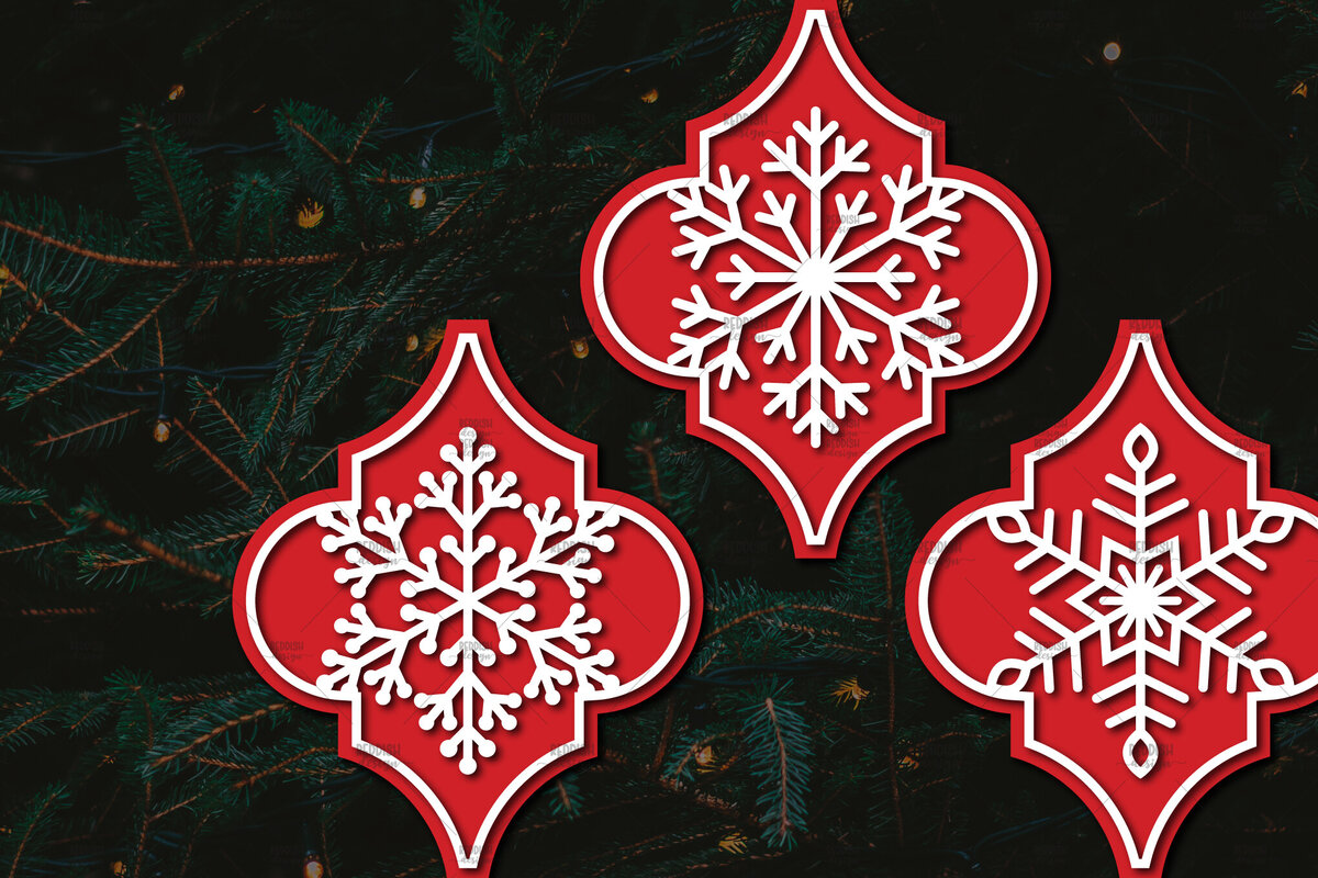 Intra απο ξύλο plywood 3mm-4mm πάχος Arabesque Χριστουγεννιάτικο Στολίδι 4.3x3.6 Δίασταση 3x3 cm INTRAFABR-107098526