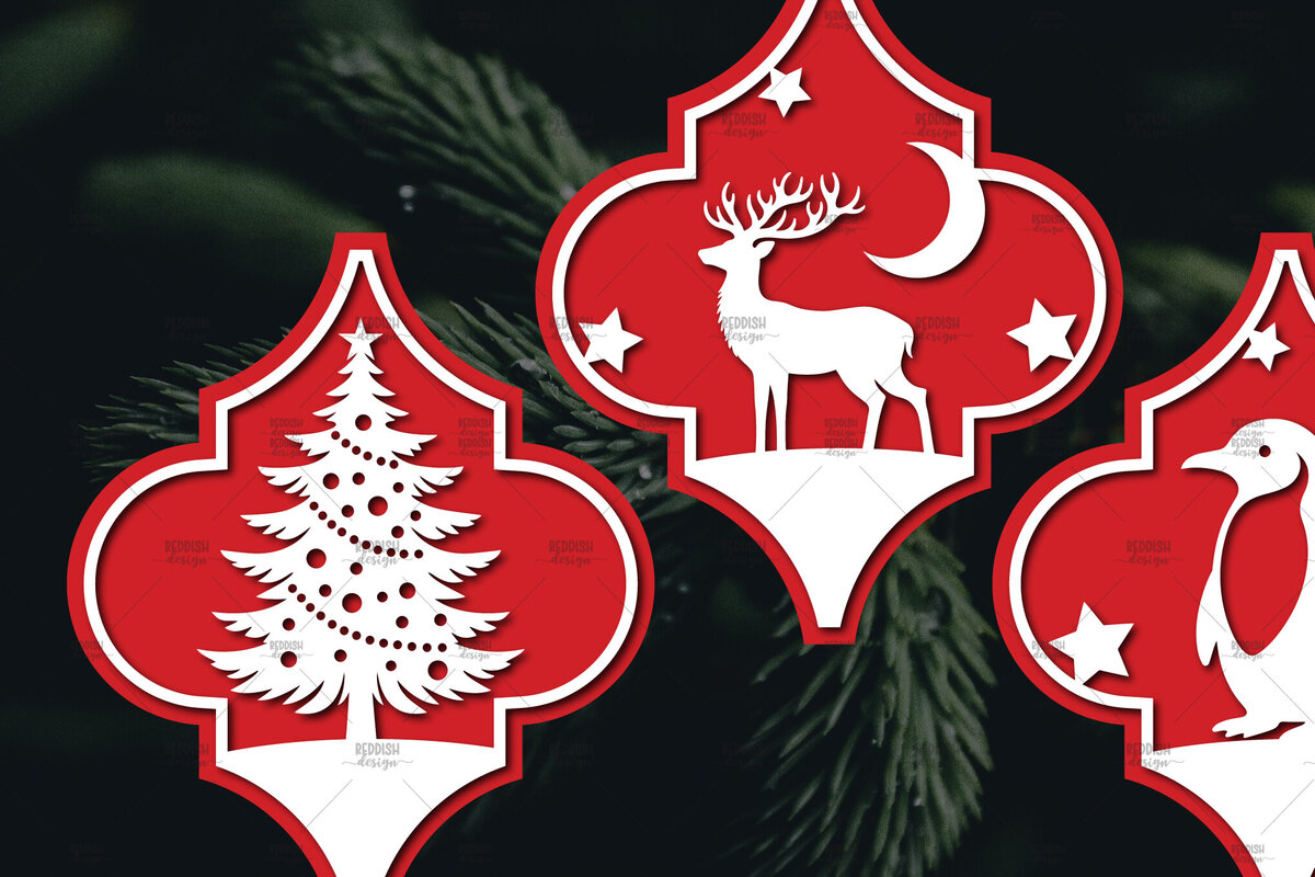 Intra απο ξύλο plywood 3mm-4mm πάχος Arabesque Χριστουγεννιάτικο Στολίδι 4.3x3.6 Δίασταση 3x3 cm INTRAFABR-106943362