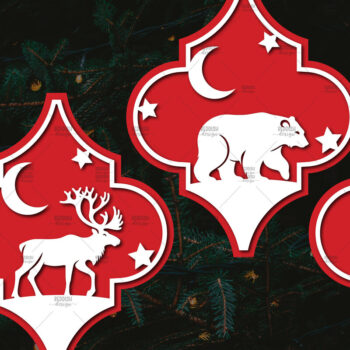 Intra απο ξύλο plywood 3mm-4mm πάχος Arabesque Χριστουγεννιάτικο Στολίδι 4,3x36 Δίασταση 3x3 cm INTRAFABR-106943338 - Image 1