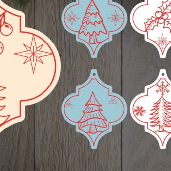 Intra απο ξύλο plywood 3mm-4mm πάχος Arabesque Tile Christmas 2 Δίασταση 15x15 cm INTRAFABR-37786185 - Image 1